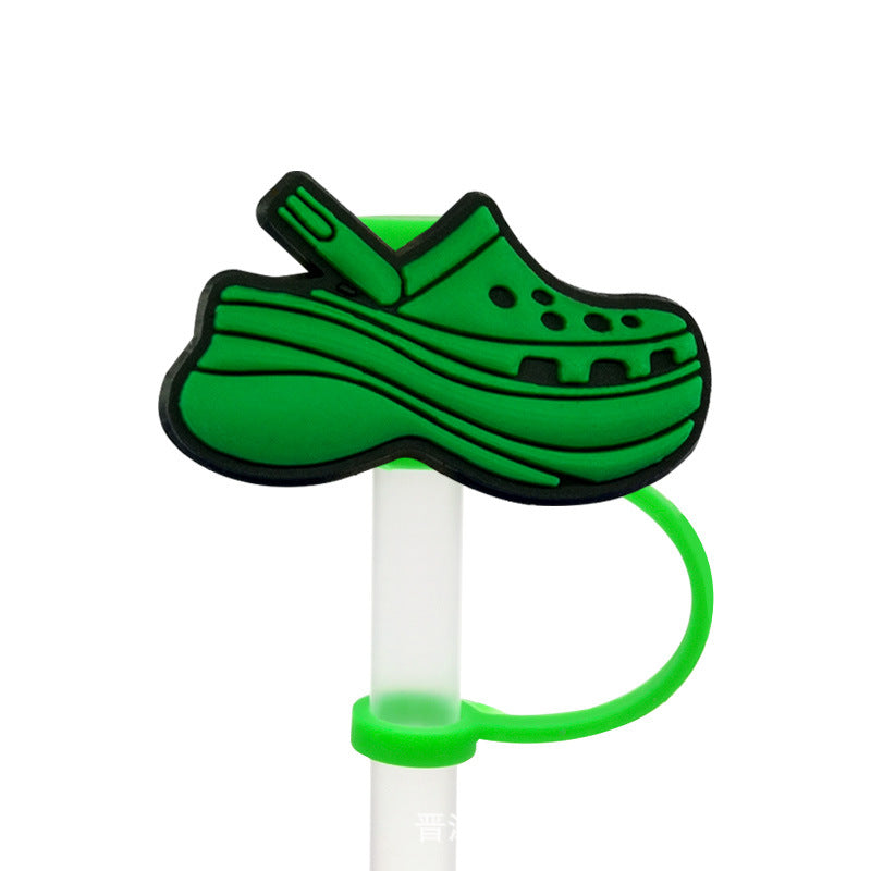 Wholesale 20pcs 7-8mm PVC Rainbow American Straw Tube Cap