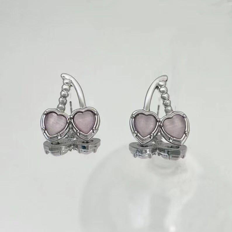 Wholesale Cherry Red Necklace Earring Set Clavicle Chain Choker Necklace ACC-NE-MY008