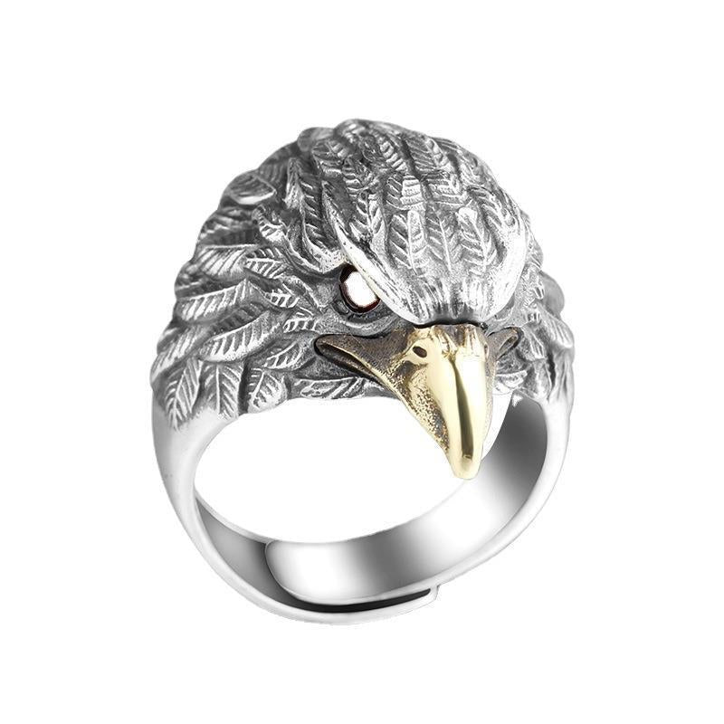 Wholesale vintage old eagle ring open metal adjustable ring
