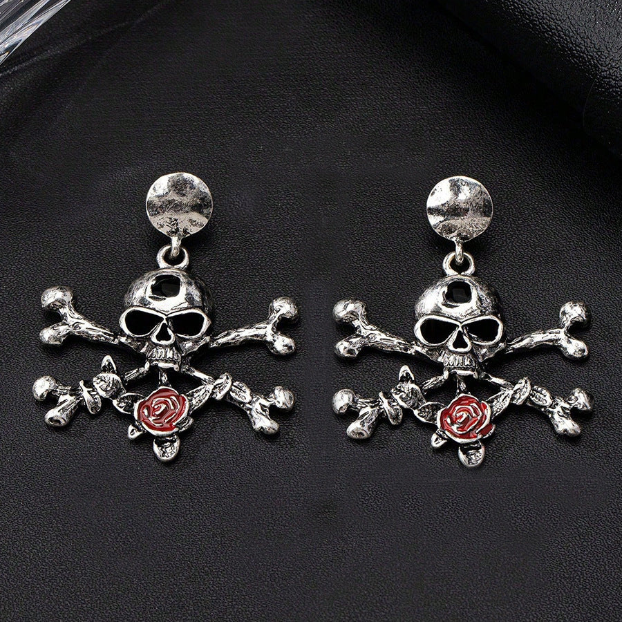 Wholesale  Retro Skull Bone Earrings