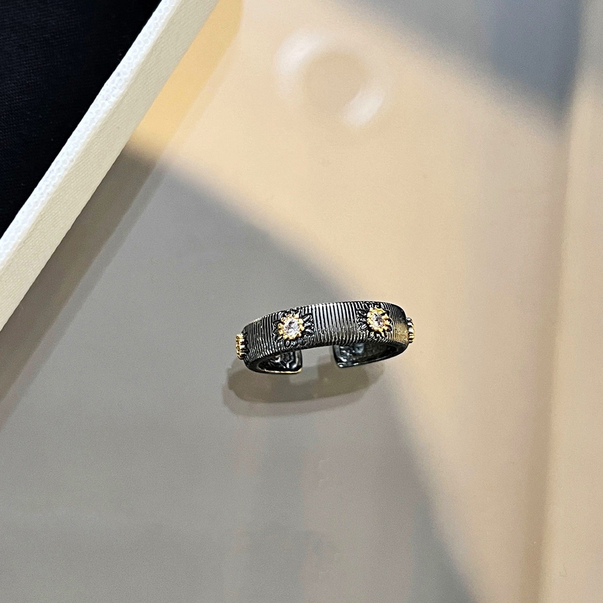 Wholesale Flower Brushed Vintage Rings ACC-RS-Qichuang004