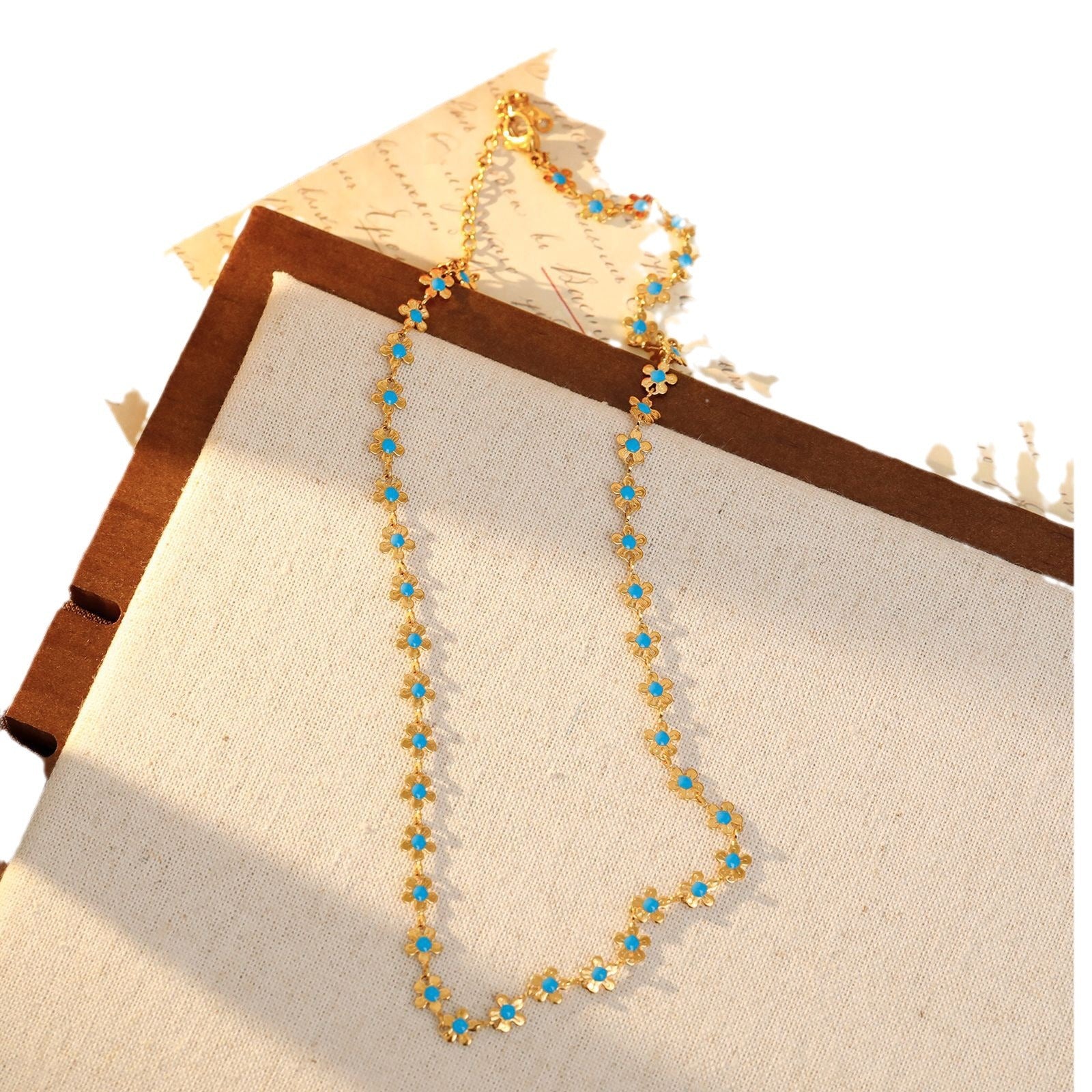 Wholesale Summer Green Flower Necklace