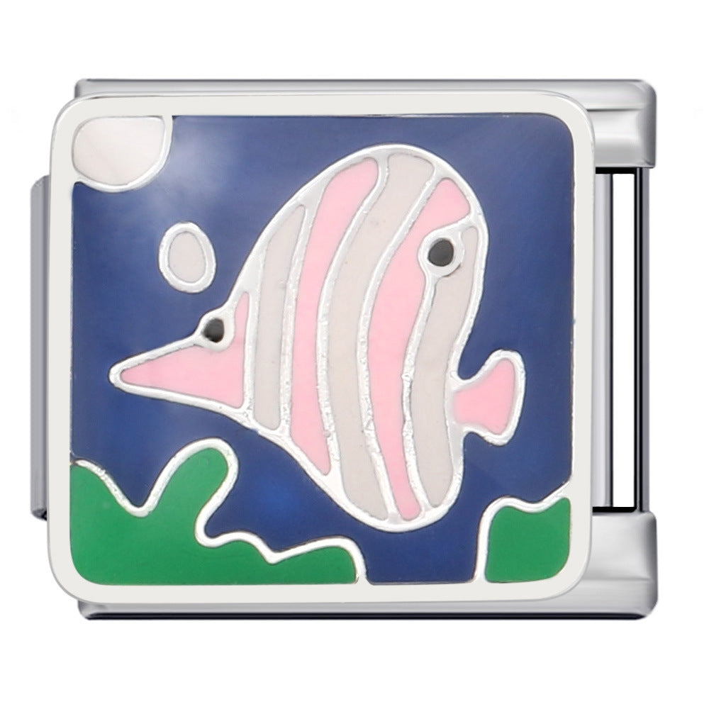 Wholesale Italian Charm Bracelet 9mm DIY Splicing Removable Undersea Life Stainless Steel Composable Bracelet