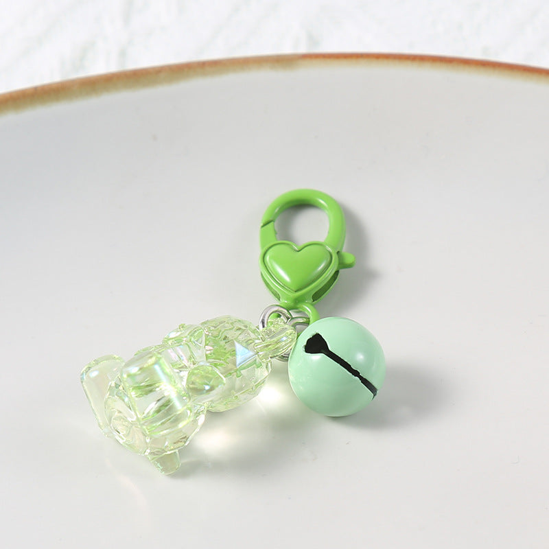 Wholesale Acrylic Teddy Bear Keychains, Bell Pendants ACC-KC-HuiMei011