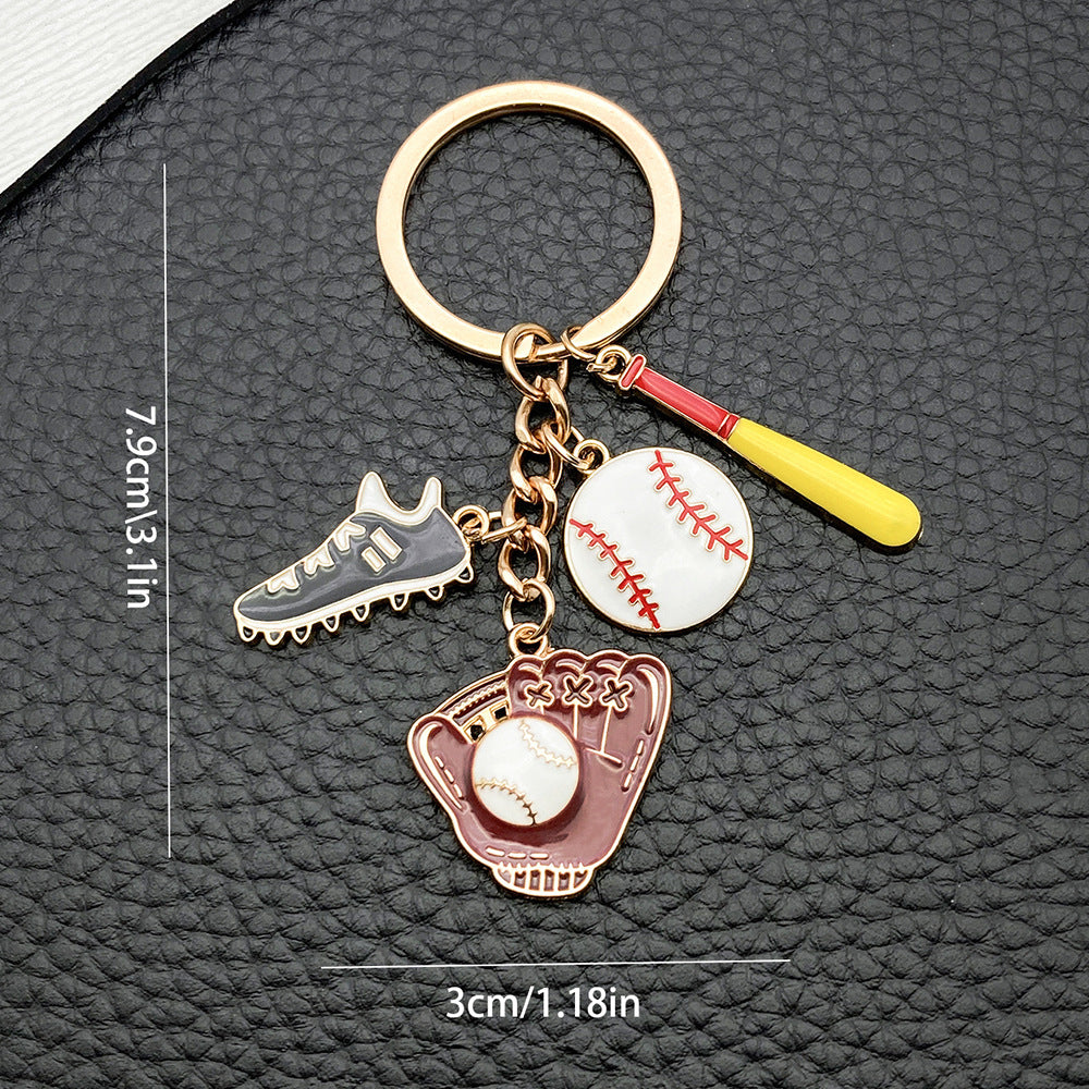 Wholesale Sports Style Oil Drop Baseball Shoes Gloves Keychain ACC-KC-Luneng002
