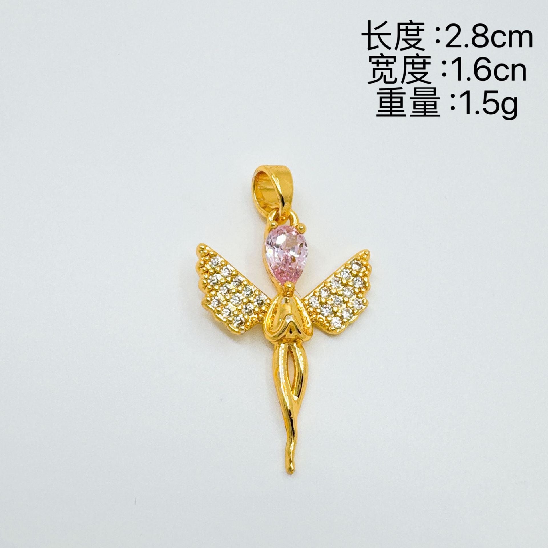 Wholesale Sweet Cool Style Rose Cross Pendant Gold Plated Copper Necklace Stylish Jewelry Accessory
