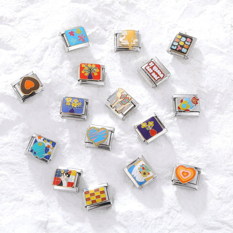 Wholesale  Italian Charm Bracelet 9mm DIY Splicing Removable Stainless Steel Composable Bracelet