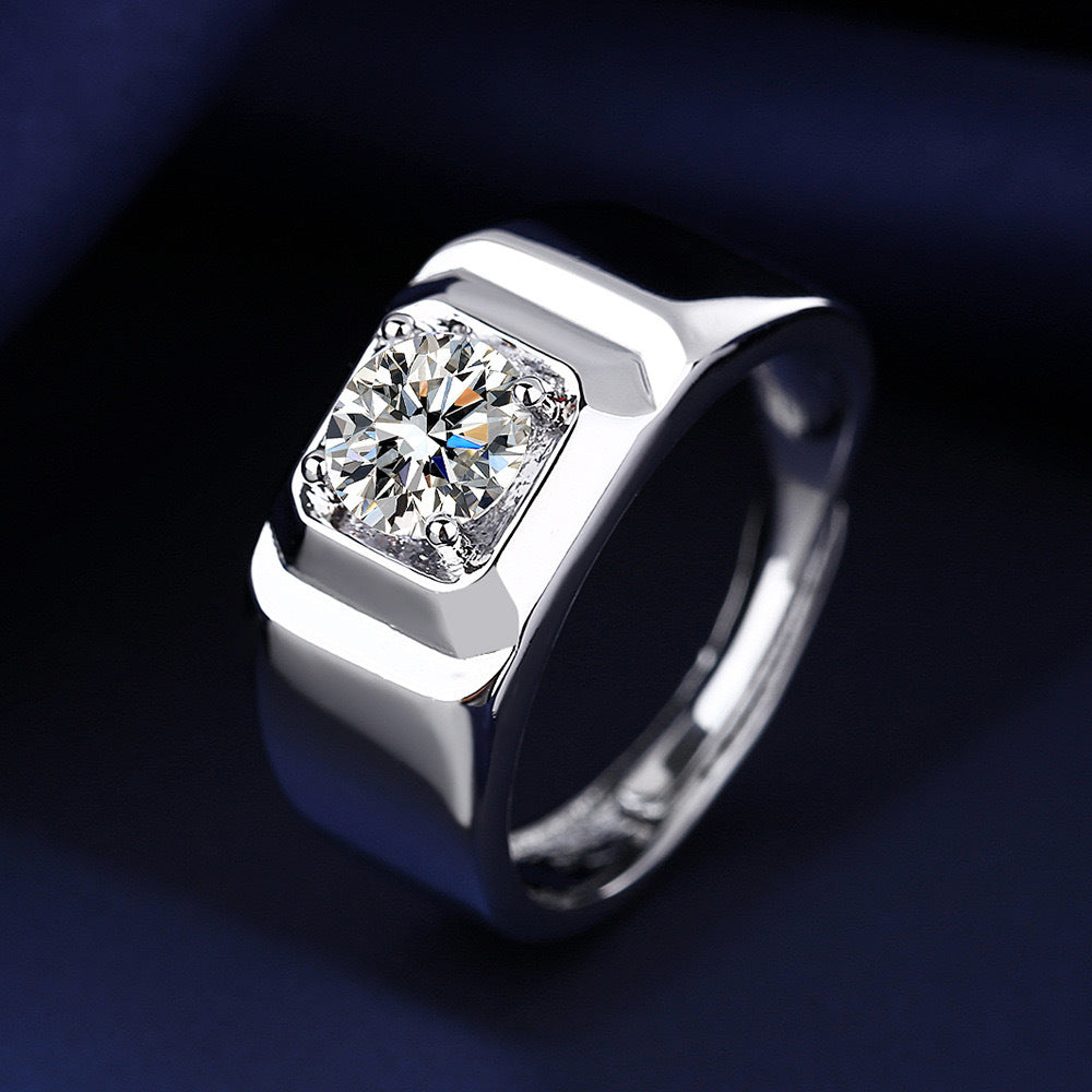 Wholesale Silver Plated High Carbon Diamond Ring Men's Rings ACC-RS-Youxi003