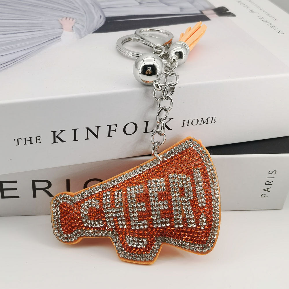 Wholesale creative velvet diamond English letter keychain