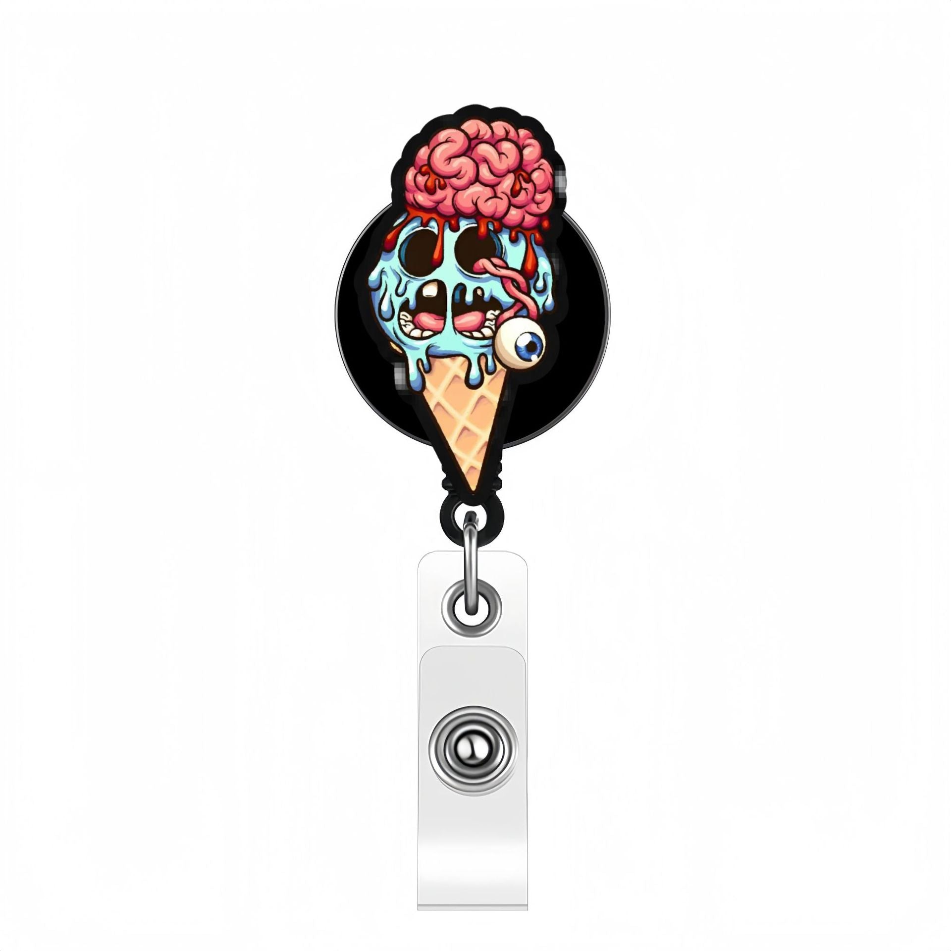 Wholesale Halloween Acrylic Retractable Clip Badge Keychain