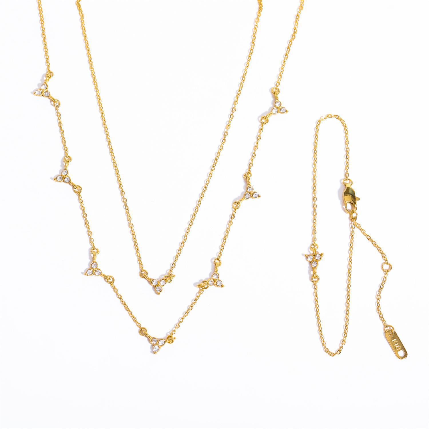 Wholesale Plated Zircon Small Stainless Steel Gold Simple Jewelry Necklaces