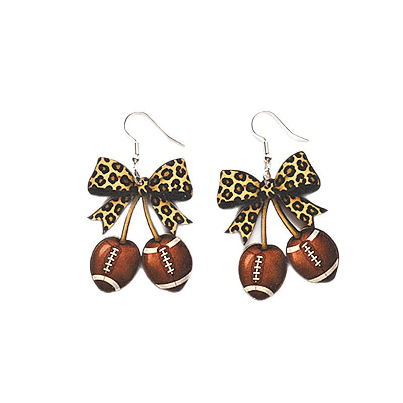 Wholesale Wooden ball bow earrings