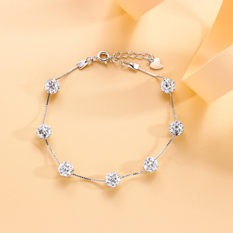 Wholesale S925 Sterling Silver Round Pearl Bead Bracelet ACC-BT-XJF002