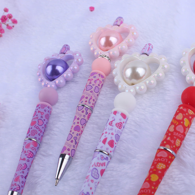 Wholesale Cute cartoon Valentine's Day shape love silicone beaded pen