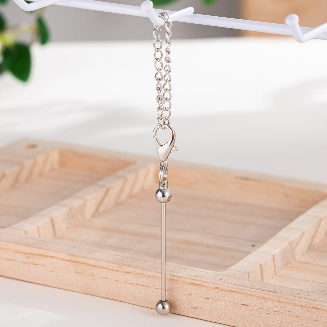 Wholesale Beadable Bar Keychains DIY Zipper Decoration ACC-KC-HuaH007