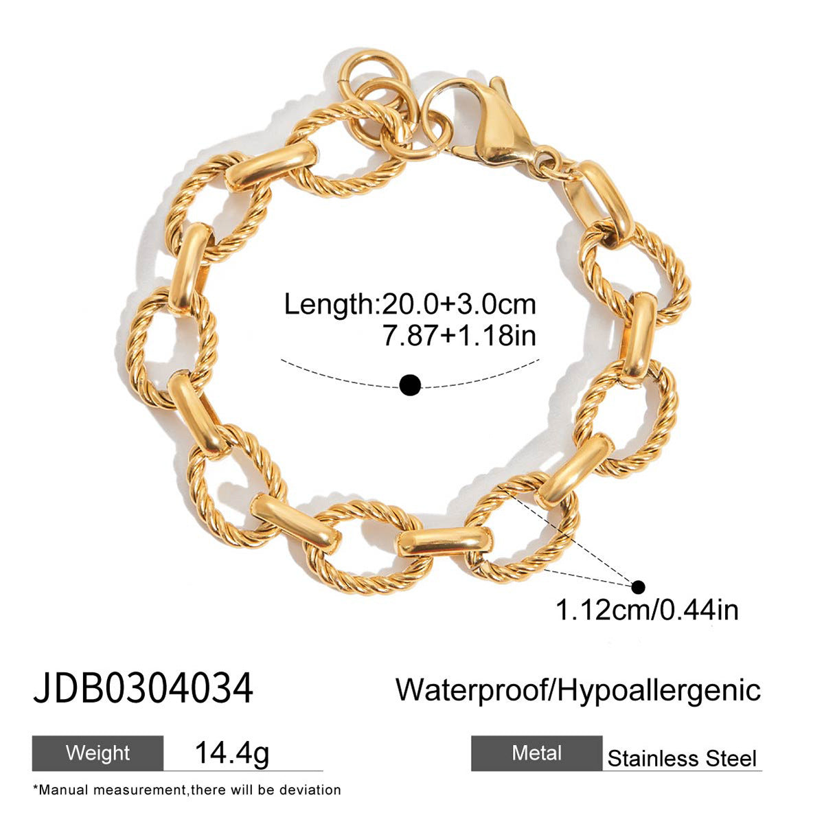 Wholesale 18K gold and stainless steel gold and silver color matching  cross chain bracelet