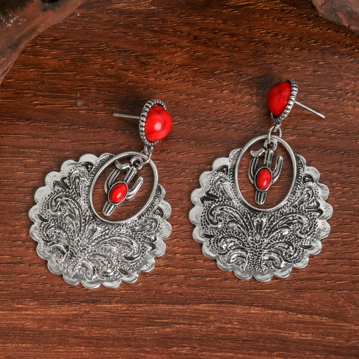 Wholesale Bohemian Vintage Ethnic Style Turquoise Earrings ACC-ES-JunJie003