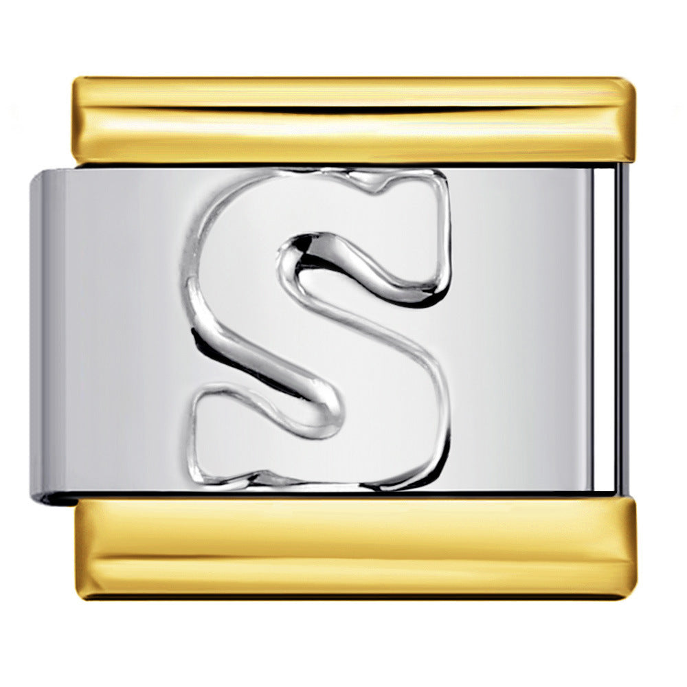 Wholesale Italian Charm Bracelet 9mm DIY letter Creative Stainless Steel Composable Bracelet