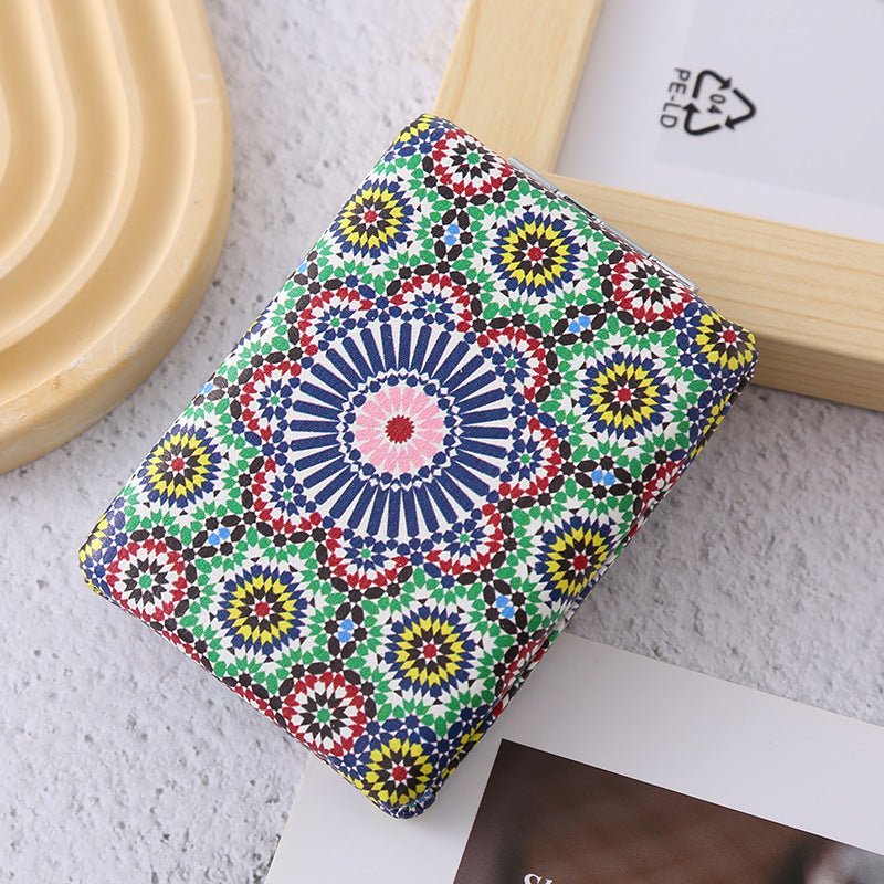 Wholesale Bohemian Style Folding Rectangular Portable Double-sided Pu Bread Mirror ACC-MR-Haic004