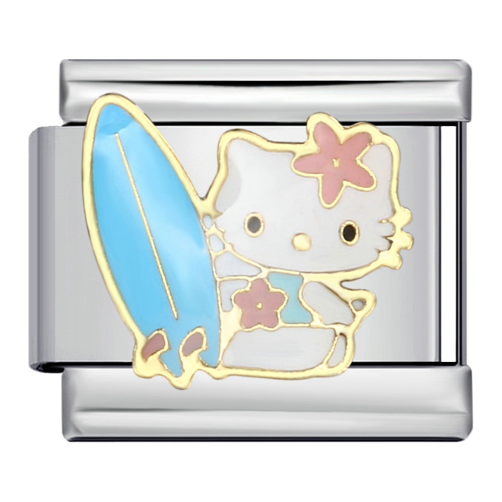 Wholesale Cute cartoon Italian module bracelet titanium steel welding oil dripping DIYCharms