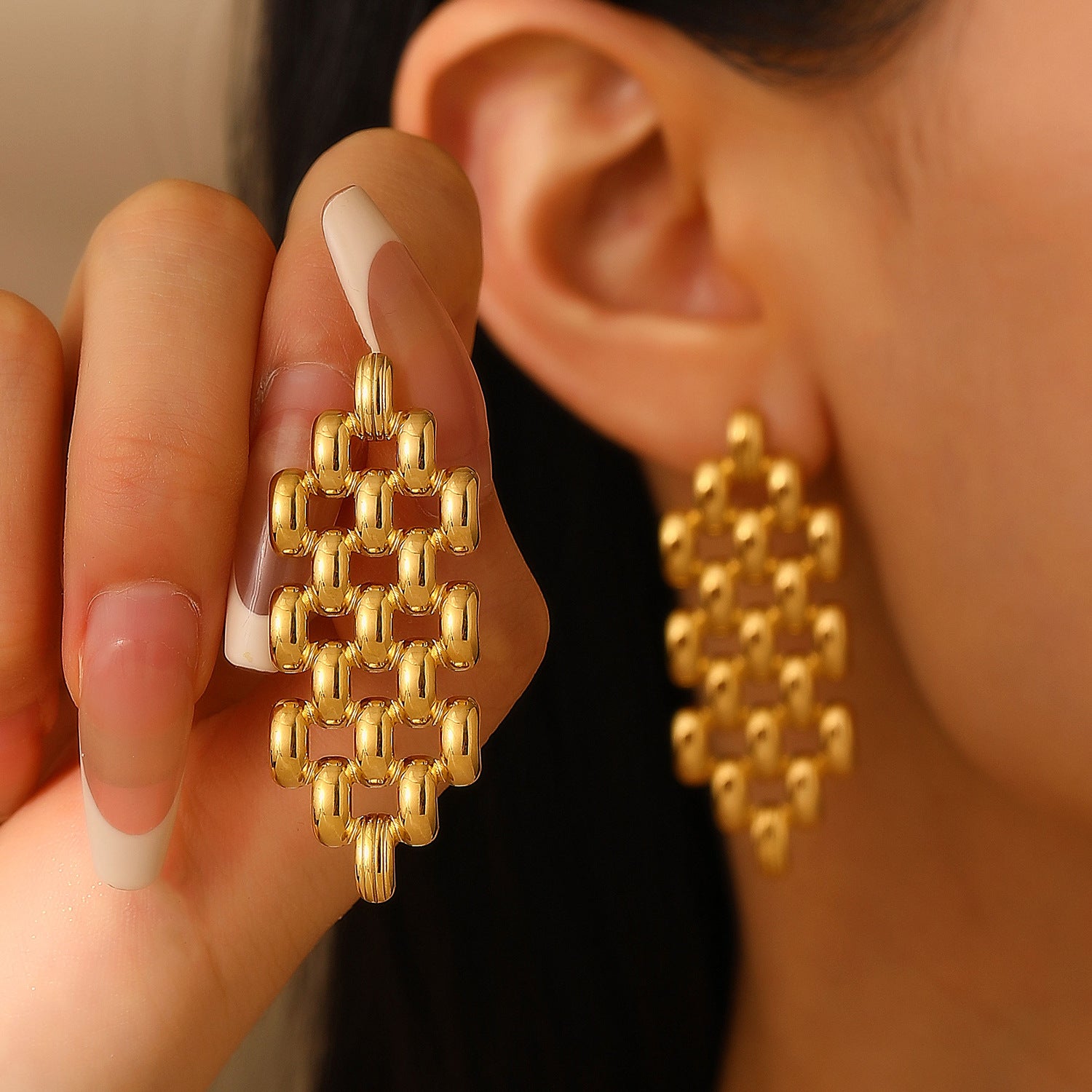 Wholesale Stainless Steel Electroplated Geometric Heart Sun Spiral Eye Earrings Stylish Women S Jewelry Accessory
