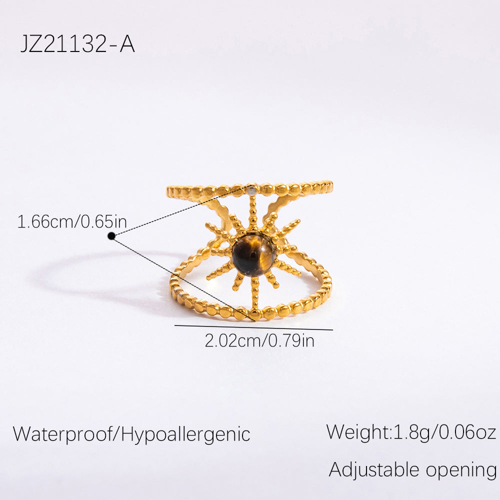 Wholesale Stainless Steel Rings 18K Gold Plated Multi-layer Vintage Rings ACC-RS-YuHui008