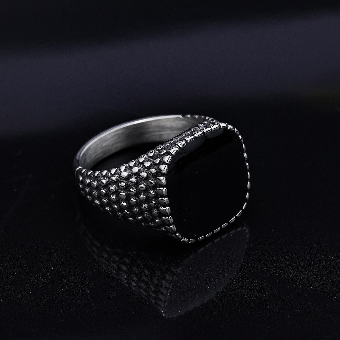 Wholesale Titanium Steel Nordic hot domineering black glue ring