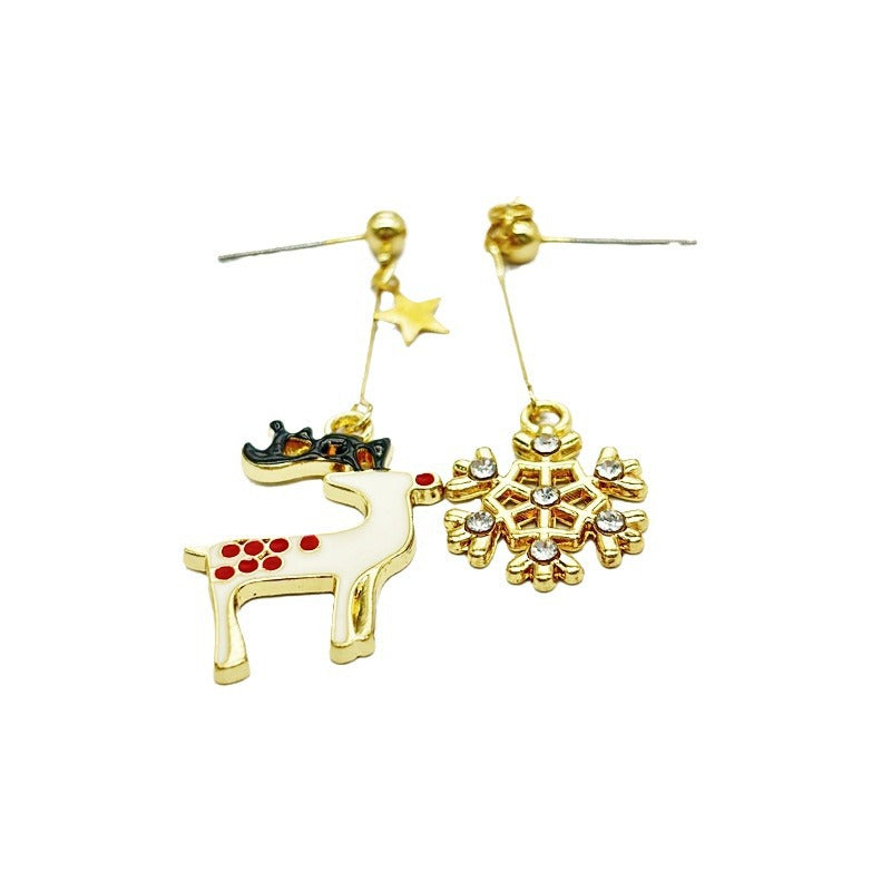 Wholesale Christmas Earrings  Christmas Hat Elk Christmas Bell Earrings