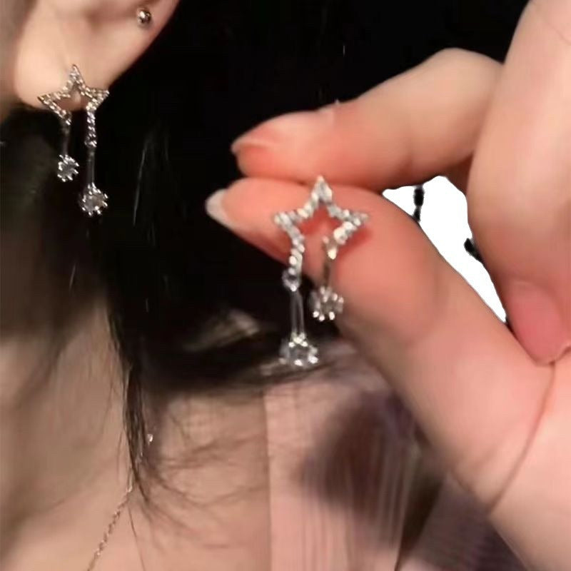 Wholesale S925 silver needle star stud earrings
