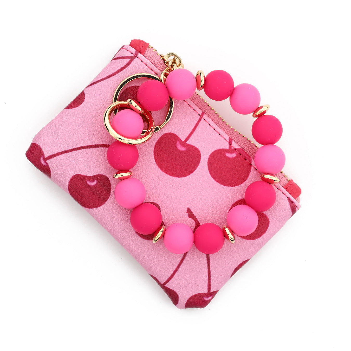 Wholesale Clutch Silicone Bead Bracelet  Wristlet Keychain