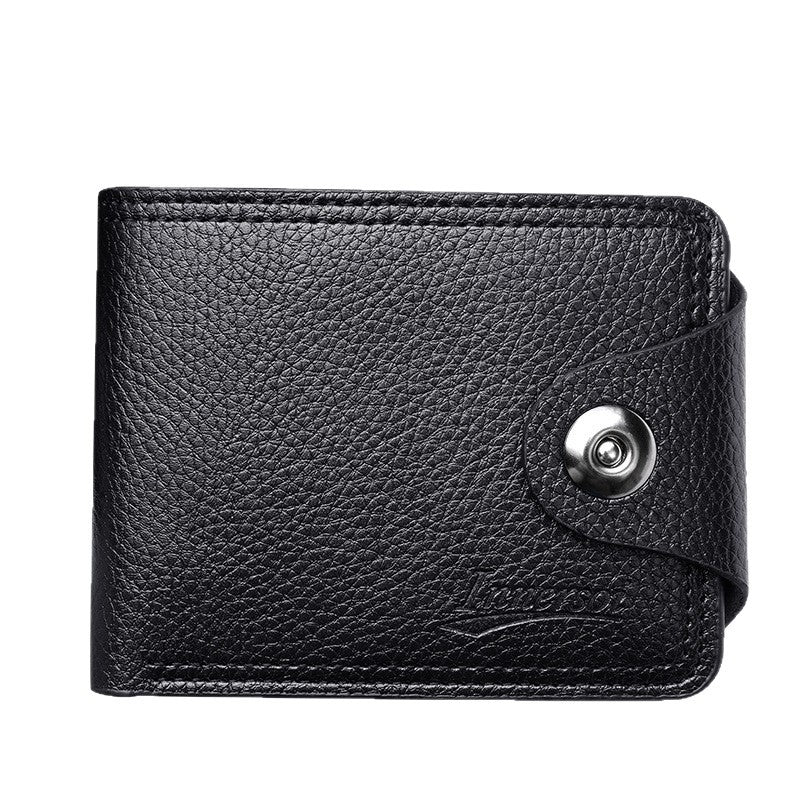 Wholesale Chic Men S Black PU Leather Multi Card Slot Short Wallet With Zipper Coin Pocket Casual Everyday Accessory Gift Boutique Resale