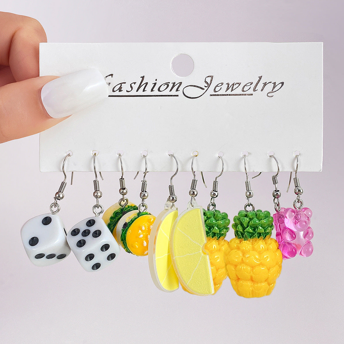 Wholesale 5pcs/set color acrylic earrings  white cloud flower earrings