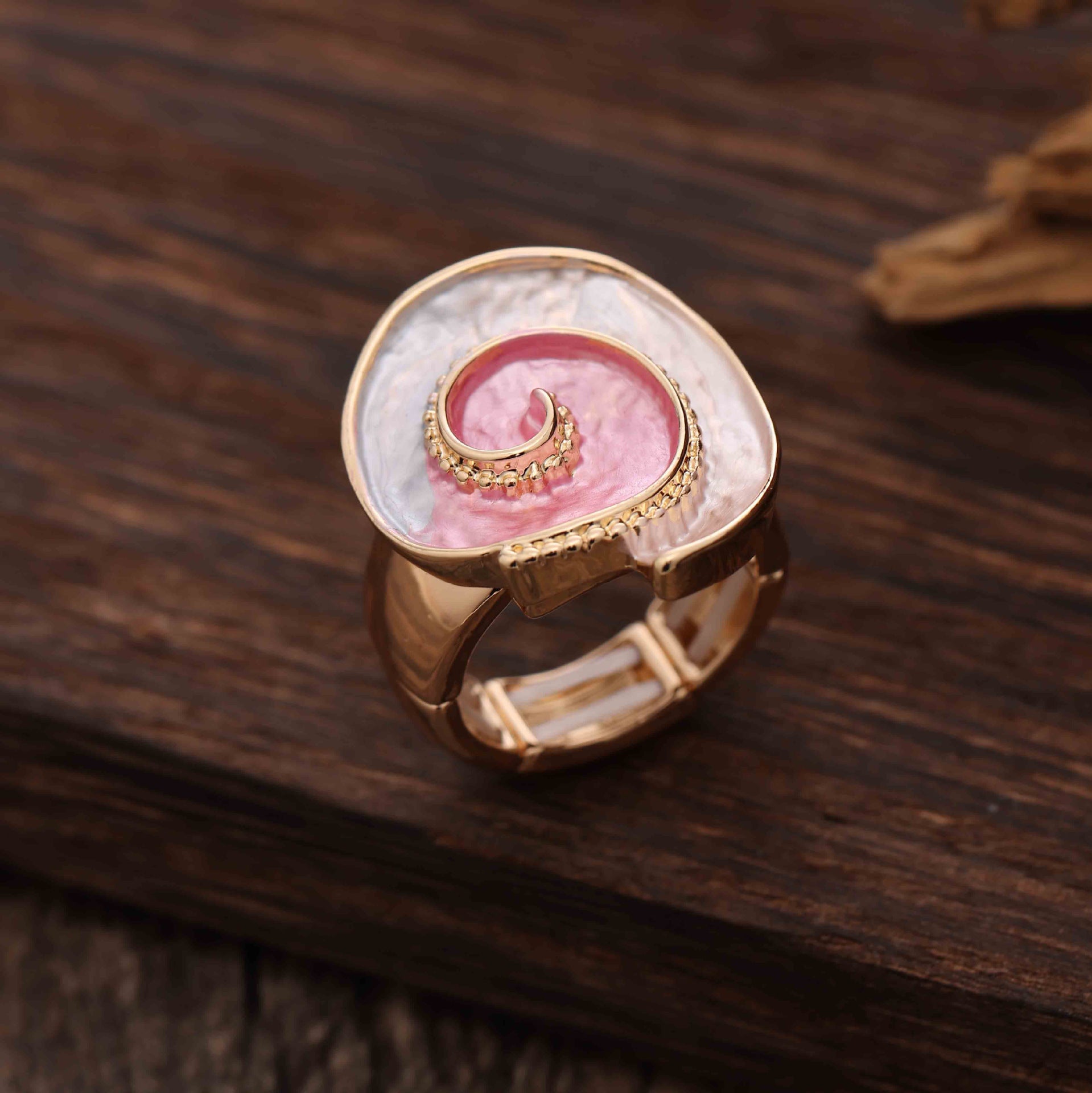 Wholesale  color oil conch-shaped alloy elastic ring