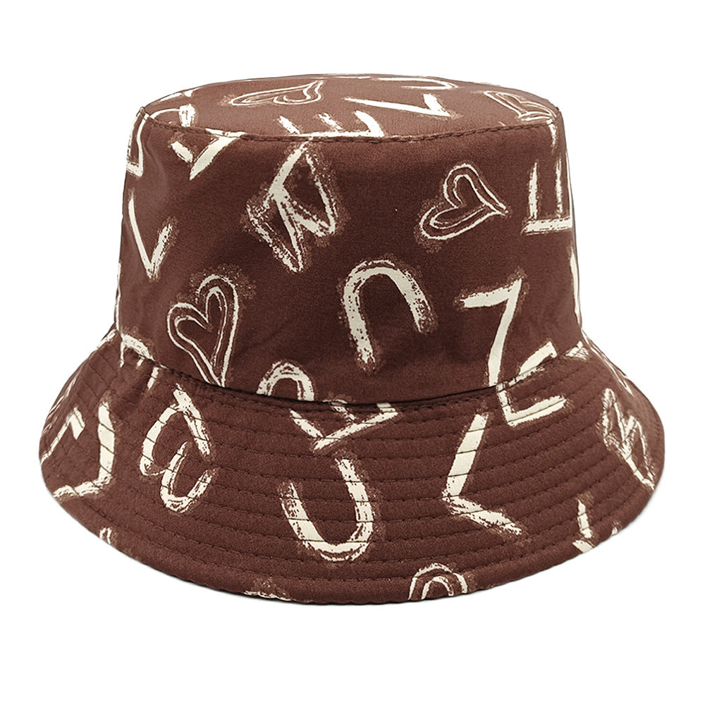 Wholesale Heart letter bucket hat