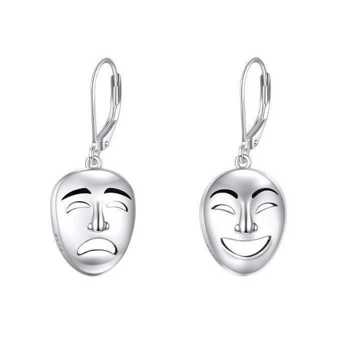 Wholesale  Creative Comedy and Tragedy Masks Sad and Happy Earrings