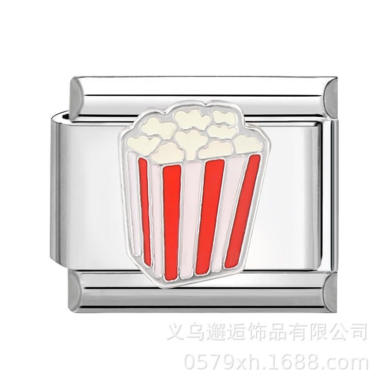 Wholesale  Italian Charm Bracelet 9mm DIY Splicing Removable Cartoon Food Stainless Steel Composable Bracelet