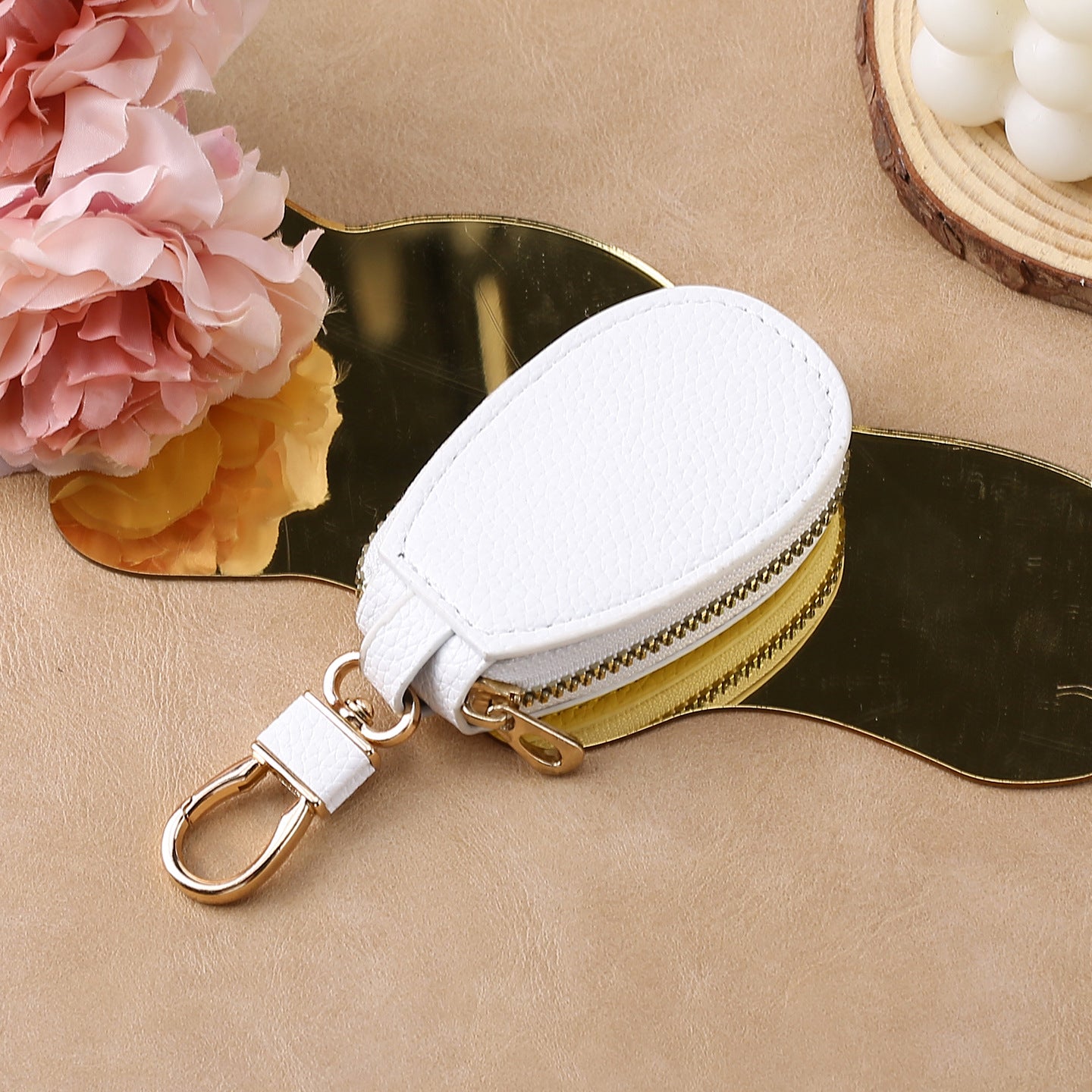 Wholesale Urban Car Key Bag PU Leather Keychain Pouch Stylish Solid Color Key Organizer For Men Women Car Key Accessory Gift