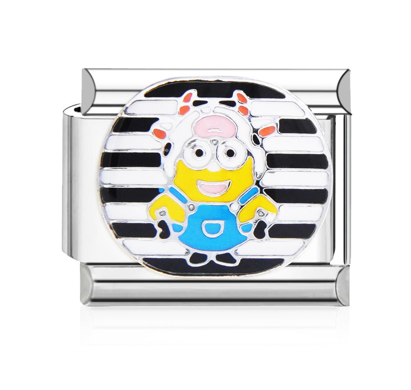 Wholesale  9mm Italian Charm Starter Bracelets DIY square Single Section Creative Stainless Steel Composable Bracelet