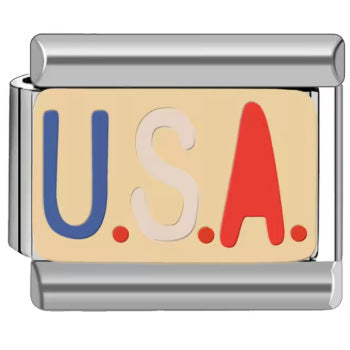 Wholesale Italian Charm Bracelet 9mm DIY Splicing Classic Flag Series Stainless Steel Composable Bracelet