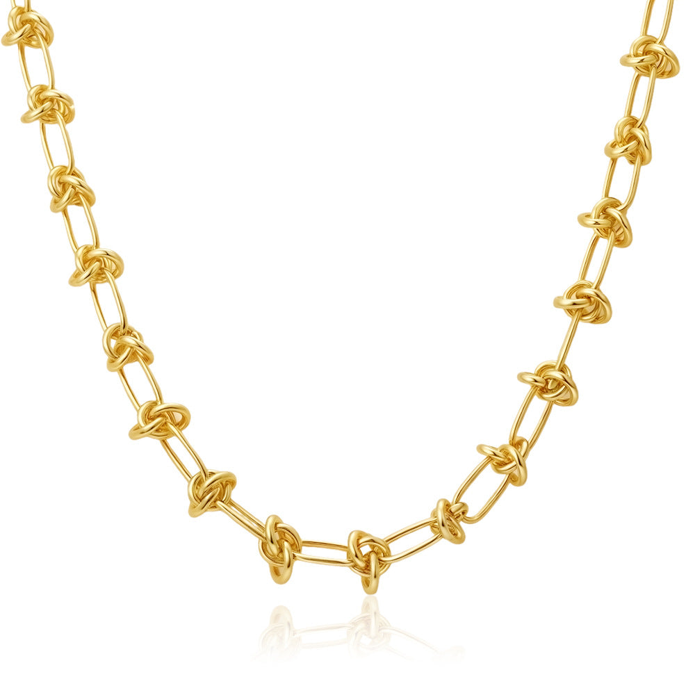 Wholesale 18k Gold Plated Oval Chain Cuban Link Necklace Fashion Jewelry for Women Everyday Wear