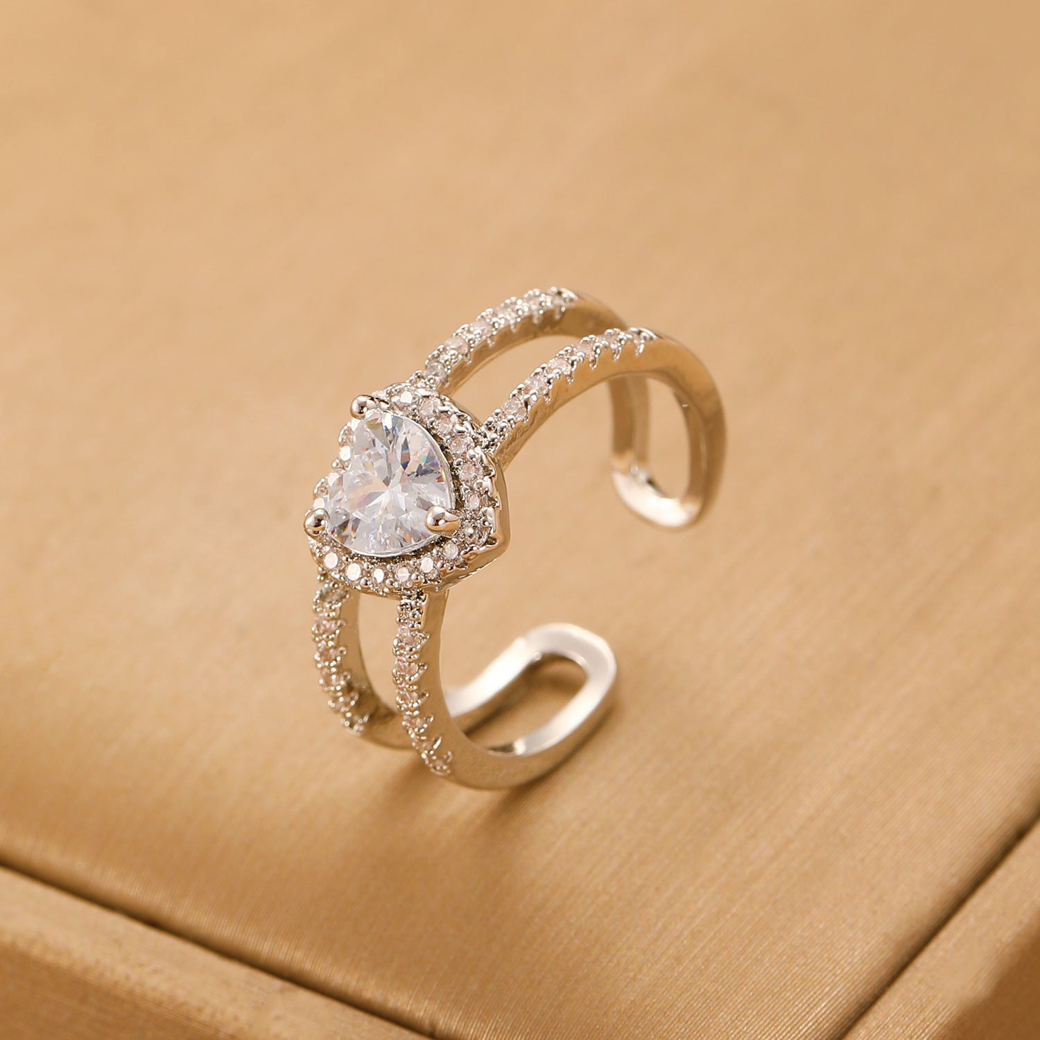 Wholesale  Light Luxury  Love Ring  Open Finger Ring