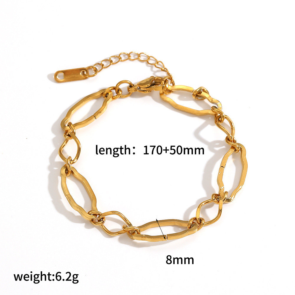 Wholesale 304 Stainless Steel Bracelet 18k Gold Plated Vacuum Electroplating in Furnace