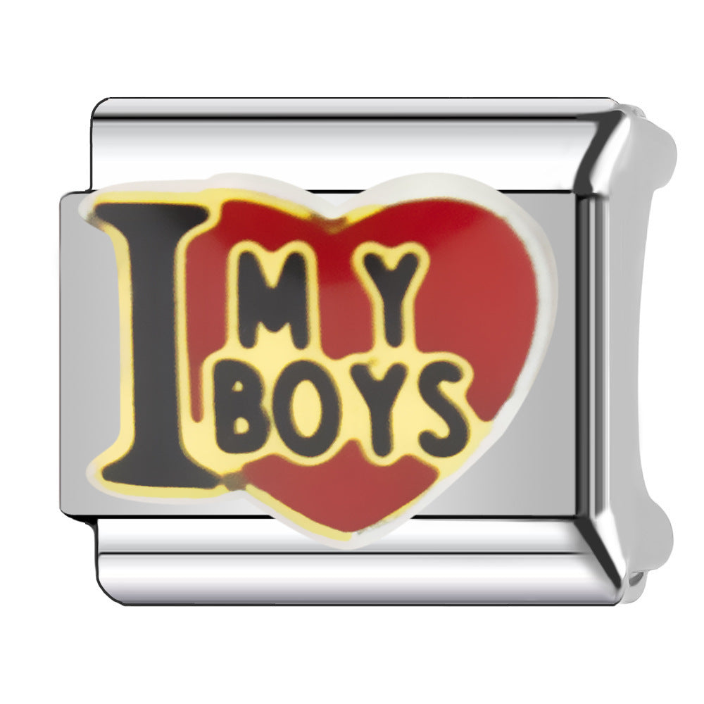Wholesale Heart-Shaped Italian Module Bracelet Stainless Steel Dripping Oil Fashion Jewelry Accessory Gift