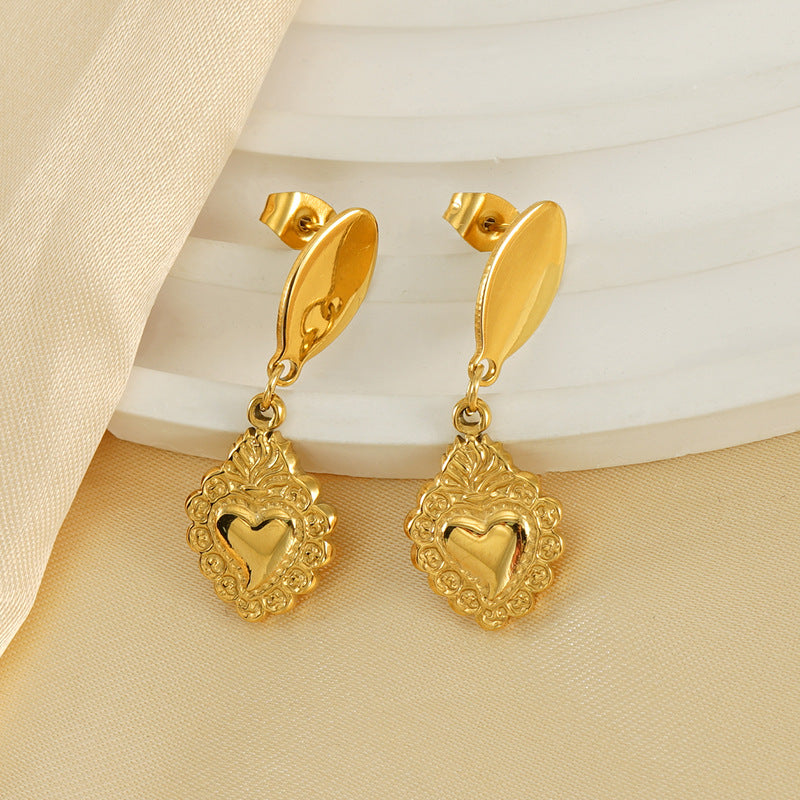 Wholesale Titanium steel love earrings