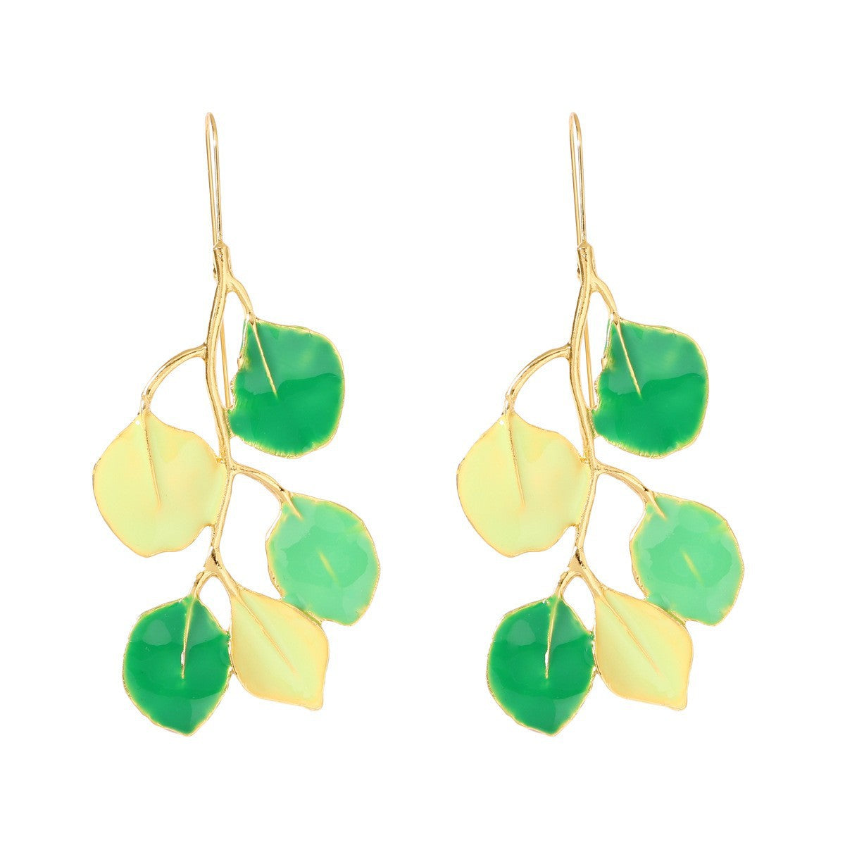 Wholesale St. Patrick's element leaf drop oil earrings