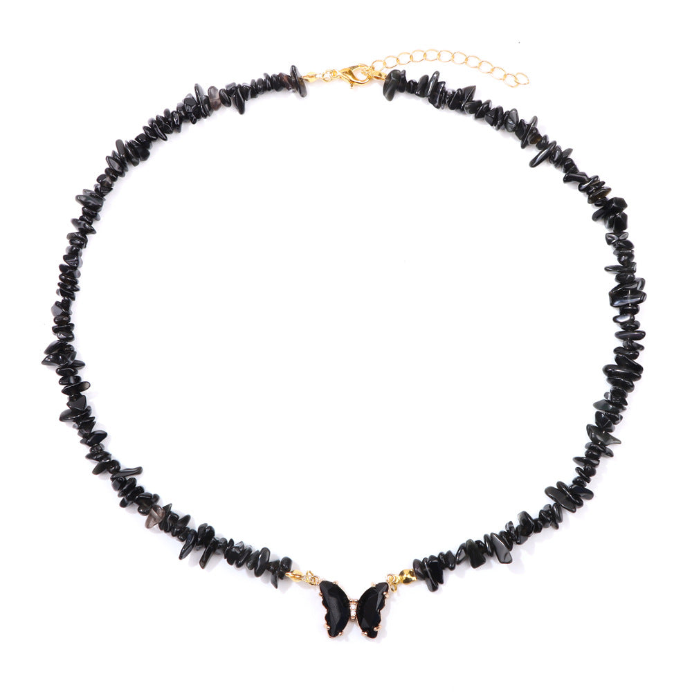Wholesale Agate Bead Necklace with Artificial Crystal Pendant,  Geometric Handmade Jewelry Accessory for Women Everyday Wear