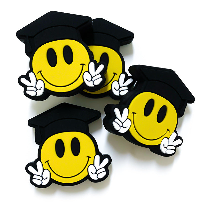 Wholesale 10pcs Smiley Doctor Hat Beaded Small Yellow Face Cartoon Diy Accessories ACC-BDS-WDX234