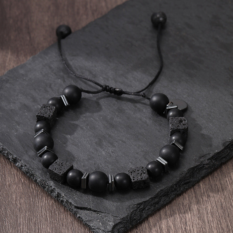 Wholesale Natural Volcanic Stone Snowflake Stone Beads Bracelet