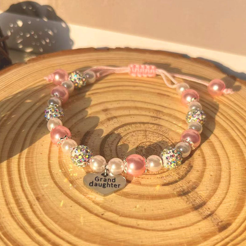 Wholesale Colorful Gradient Shell Beaded Bracelets Diamond Pendant Beaded Handmade Braided Chain ACC-BT-Yima009