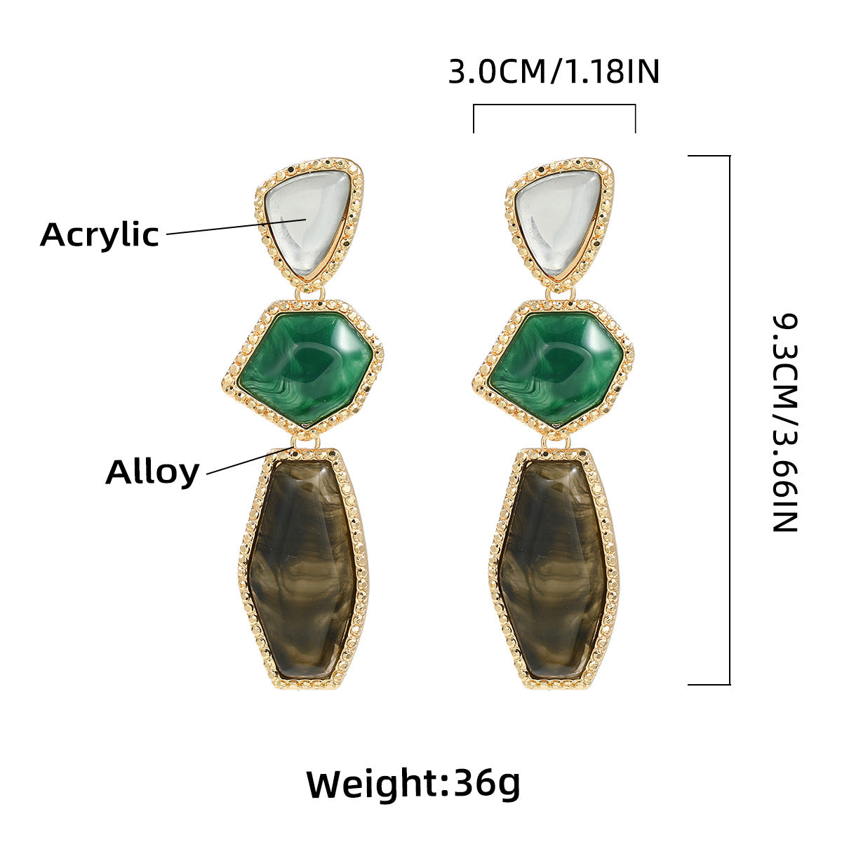 Wholesale multi-layered geometric alloy earrings bohemian alloy earrings  ACC-ES-JL010